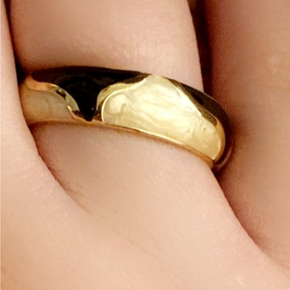 Lauren G Adams- Black Gold Ring Solid Brass Base And Plated With 18k Gold.